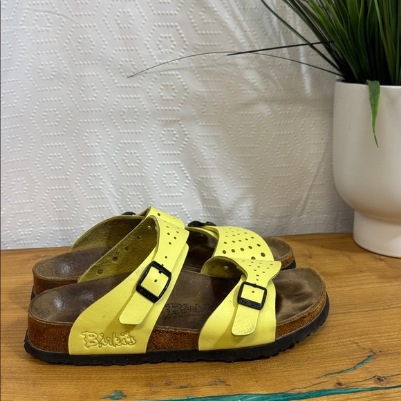 Birkenstock Shoes - Birkenstock Birkis Yellow Two Strap Sandals Size 37